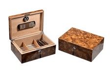 SCATOLA IN RADICA UMIDIFICATA PORTASIGARI CASE HUMIDOR FOR CIGAR LUBINSKI Q44830