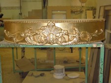 BALDACCHINO IN LEGNO FOGLIA ORO CON CRISTALLI ARREDO CAMERA DA LETTO