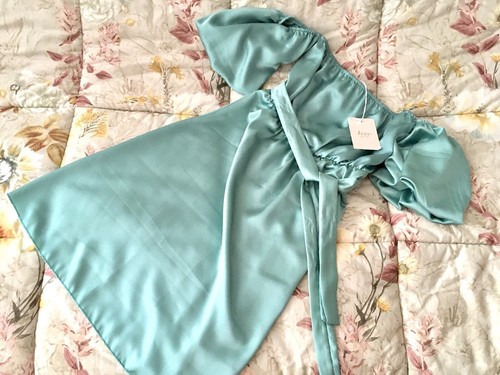 Abito verde tiffany satin - verde,