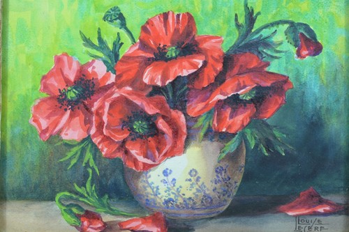 Tableau ancien bouquet fleur - tableau,