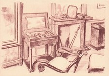 23-30B) CARTOLINA CASA DEL MANZONI PARTICOLARE DELLA CAMERA DA LETTO MILANO