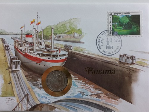 Moneta francobollo panama - moneta,