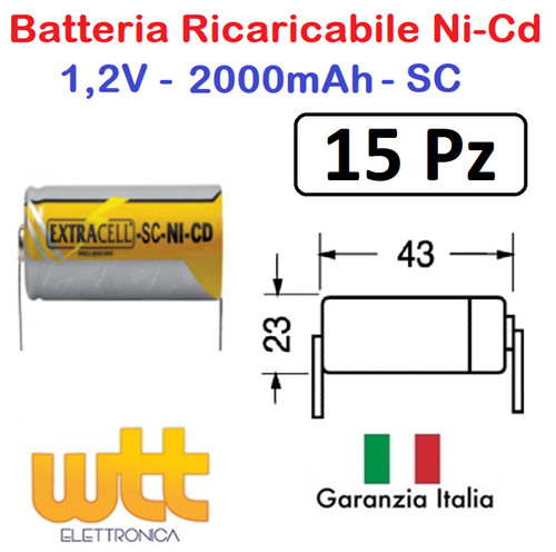 Pezzi batteria ricaricabile - 15,