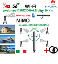 Antenna 3G/4G/5G/ LTE SMA MIMO Esterna Interna Direttiva e Omndirez 600-6000 MHz