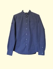 Superdry camicia uomo manica lunga blu puro cotone