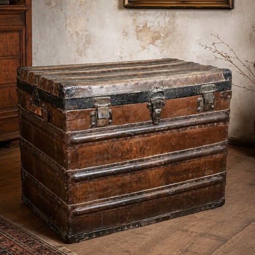 Baule antico metallo - baule,