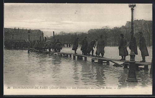 Cpa paris les pontonniers au - cpa,