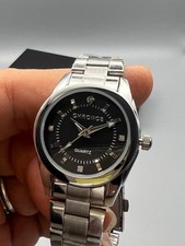 Orologio Donna Elegante 28m Acciaio Lega Quadrante nero Resistente Acqua scatola