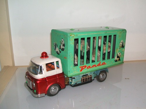 Tin toy red china panda - tin,