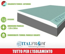 5 Pannelli Accoppiati Cartongesso Antiumido EPS Grafite 200x120xH3,25cm