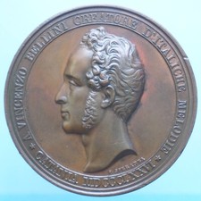 VINCENZO BELLINI MEDAGLIA 1876 TRASLAZIONE RELIQUIE DA PARIGI A CATANIA BRONZO