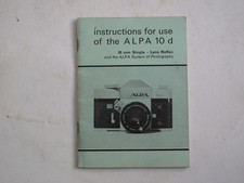 Alpa 10d instruction manual