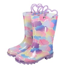 Stivali Wellington A2Z 4 bambini ragazze nuvola arcobaleno bambini PVC stivali scarpe fangose