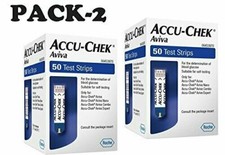 100 Accu-chek Aviva strisce reattive diabete test glucosio scadenza: 11-2026