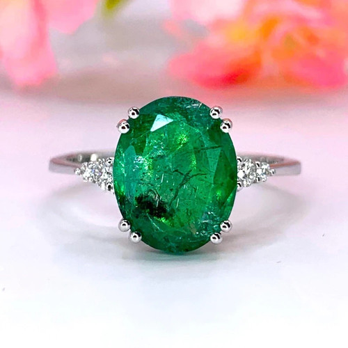 Anello smeraldo naturale oro - anello,