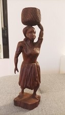 statua in legno donna africana masai, pari al nuovo (vedi foto e dimensioni)