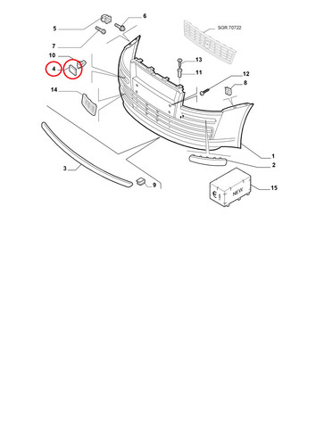 Tappo paraurti anteriore fiat - paraurti,