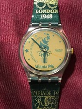 Orologio da polso SWATCH Gent ATLANTA 1996 (GZ136)-NUOVO/NOS-Speciale Olimpico-Oro/Verde