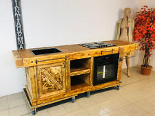 Cucina INDUSTRIAL in legno artigianale 250x70xh90 NO elettrodomestici SU MISURA