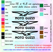 KIT 3 ADESIVI COMPATIBILI AUTO MOTO CASCO TUNING LOGO MOTO GUZZI MOTOGUZZI