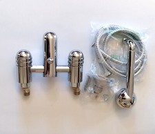 Gruppo Vasca Esterno RAF SAMBA con Bocca Inclinabile Doccia Biuso ottone cromato