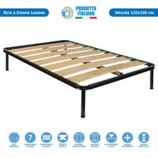 Rete una piazza e mezzo a doghe larghe 120x190 ortopedica con telaio in metallo