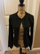 Cardigan nero manica larga con