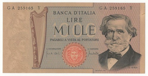 1000 lire giuseppe verdi - 1000, ii°
