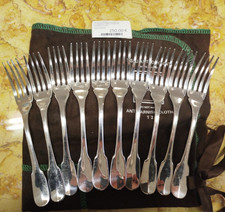 Lot 10 Fourchettes A Poisson CHRISTOFLE Modele Cluny Argenterie 25VitB 29/10