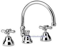 Rubinetto lavabo manopole a stella batteria lavandino bocca alta stile classico
