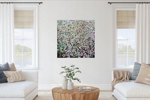 Quadro fiori melo 24x24 - quadro,