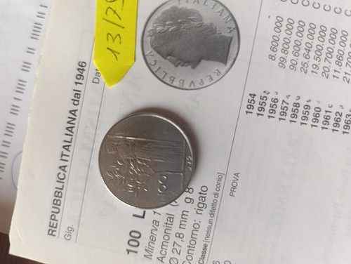 Moneta 100 lire del - moneta,