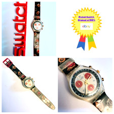 Swatch Chrono Usato Riding Star SCK102 1993 Vintage Orologio da polso Quarzo