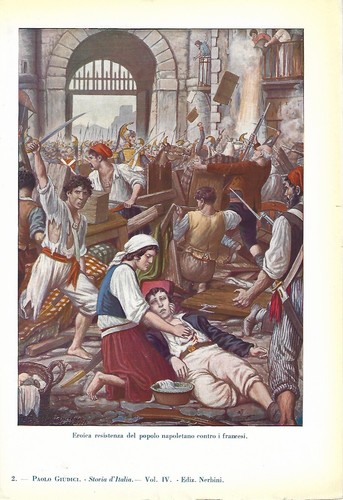 Stampa antica napoli nel 1799 - antica,