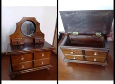 Mobiletto D'epoca In Legno Specchiera mobili in miniatura Casa Delle Bambole 