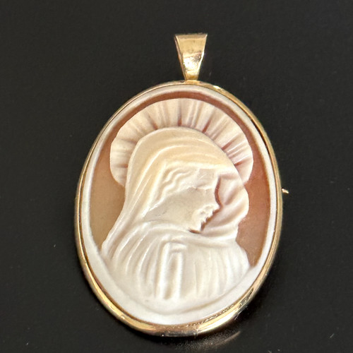 Spilla cammeo madonna - madonna, vergine