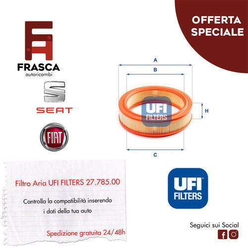 Filtro aria ufi fiat 131 - aria,