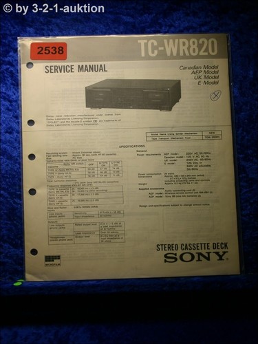 Manuale servizio sony - manuale, tc