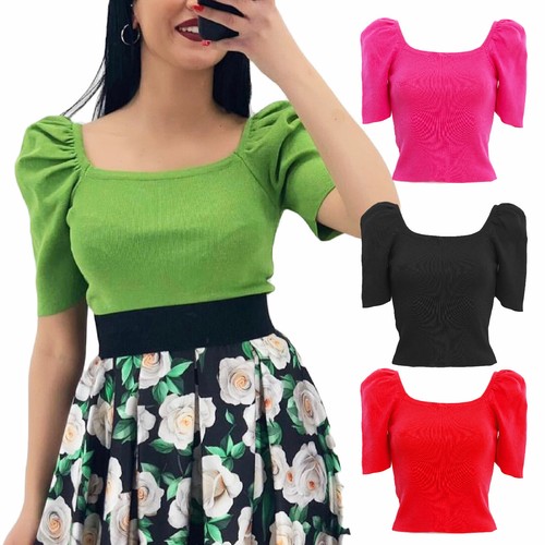 Maglia donna maglietta costine