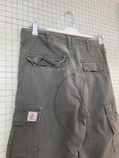 carhartt cargo Pants W30/32 Verde Military vita 40 lunghezza 105 Cm