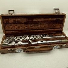 Flauto vintage Artley 18 469810 argento strumento a fiato custodia originale nichel