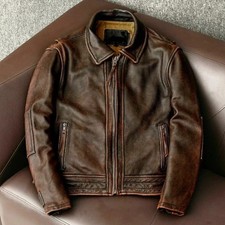 Giacca vera pelle uomo moto