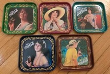 5 SOTTOBICCHIERI COCACOLA COCA COLA COKE-1977-OLD VINTAGE COLLECTION-COASTERS