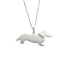 Collana con pendente Bassotto razza ciondolo cane argento 925 INCISIONE GRATUITA