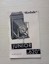Macchina Fotografica "KODAK" JUNIOR "620" MANUALE D'ISTRUZIONI ORIG. D'EPOCA.
