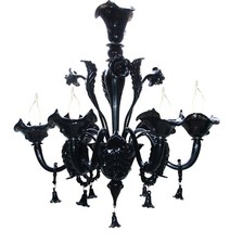 Lampadario murano moderno nero