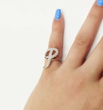 ALFABETO GRANDE LETTERA P CON ZIRCONI IN ARGENTO 925 RODIATO IN ORO BIANCO 18KT