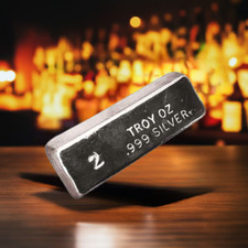 Lingotto - 2 oz. Barra d'argento 999 fine - PURA - versata a mano - non in circolazione