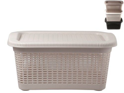 Cesta biancheria con coperchio - con,