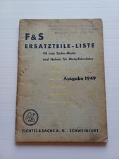 Sachs Motore 98 1949 catalogo ricambi originale testo tedesco